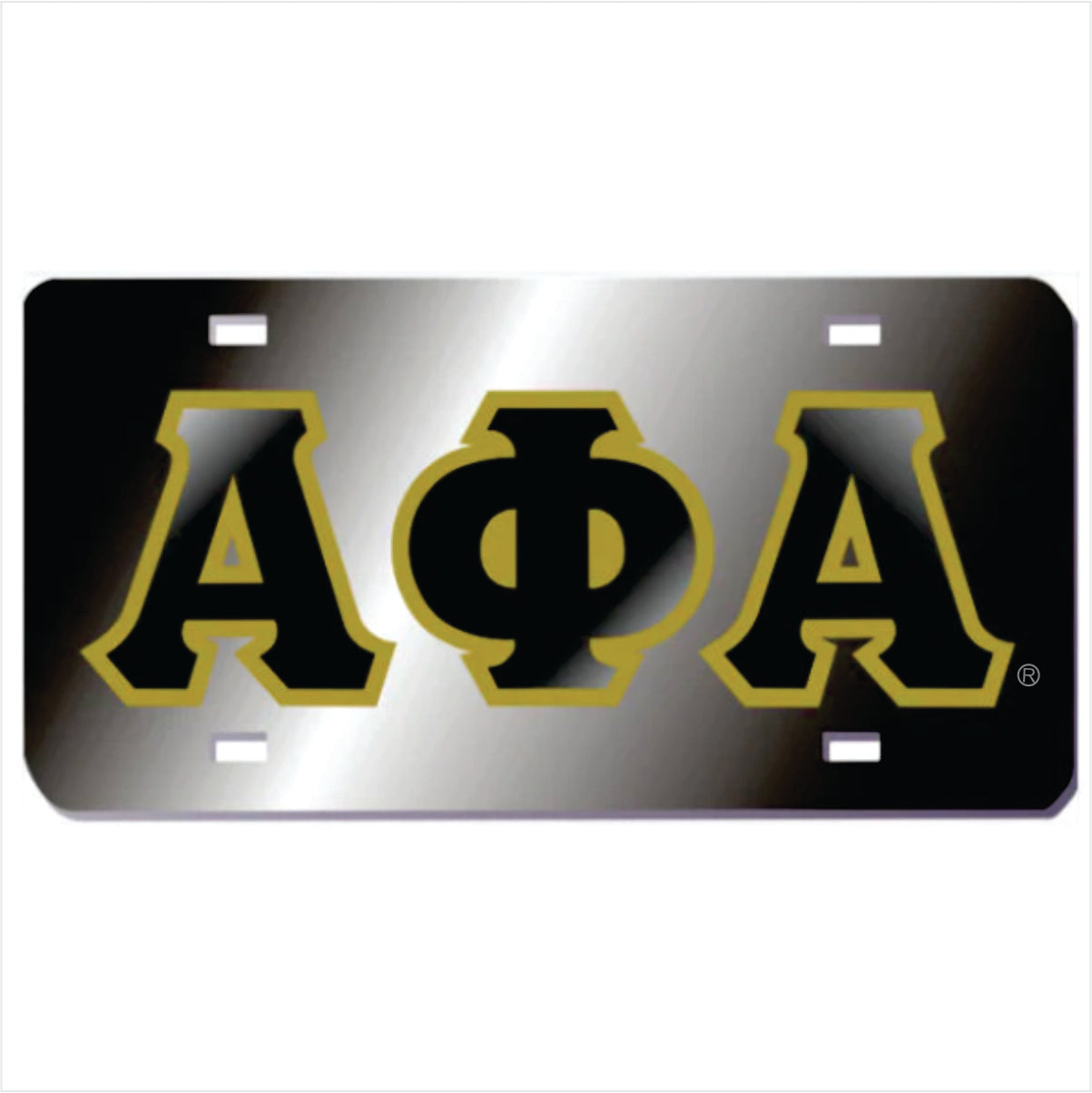 Alpha Black Outline Mirror Auto Tag