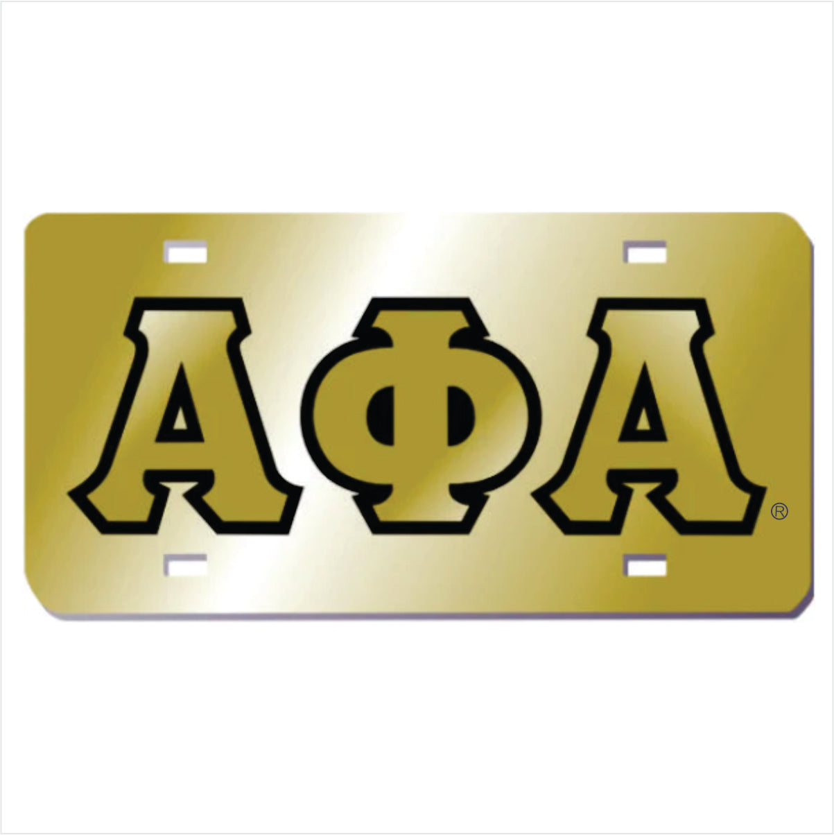 Alpha Gold Outline Mirror Auto Tag