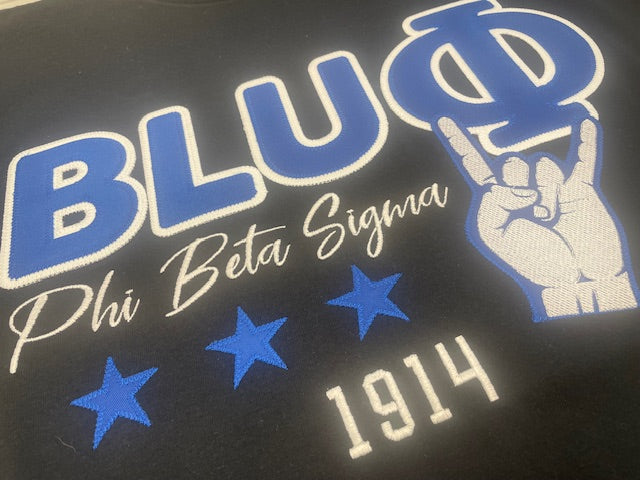 Sigma BLU Phi Symbol Applique Tee
