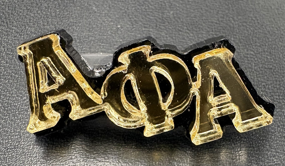 Alpha Small Mirror Greek Pin