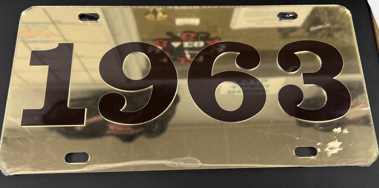 Iota Gold Inlaid Founders Mirror Auto Tag