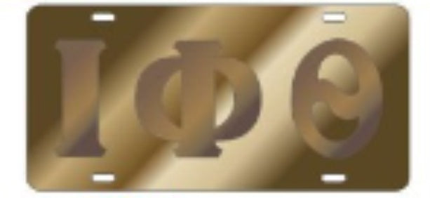 Iota Gold Color Inlaid Mirror Auto Tag