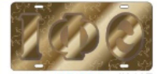 Iota Gold Symbol Back Auto Tag