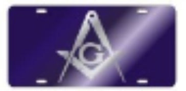 Mason Blue Inlaid Silver Mirror Tag