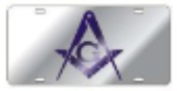 Mason Silver Inlaid Blue Mirror Auto Tag