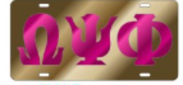 Omega Gold Color Inlaid Mirror Auto Tag