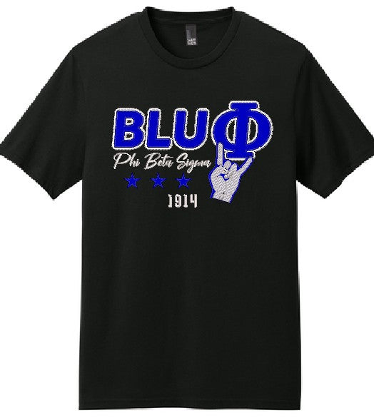 Sigma BLU Phi Symbol Applique Tee