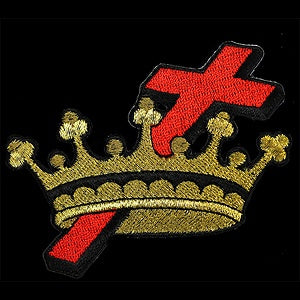 Cross and Crown Patch 2 7/8 Inches