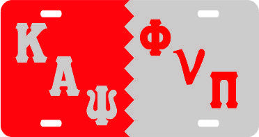 Kappa Phi V PI Split Tag Red/Silver