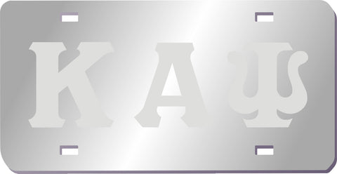 Kappa Silver Satin Mirror Auto Tag