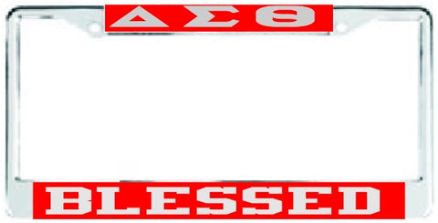 Delta Blessed Auto Frame Red/Silver
