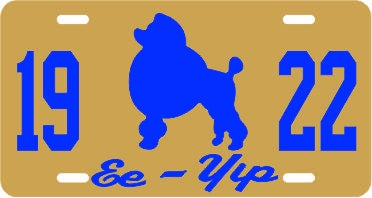 SGRho 1922 Poodle Call Plate Gold/Royal