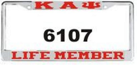 Kappa Life Member Auto Frame Silver/Red