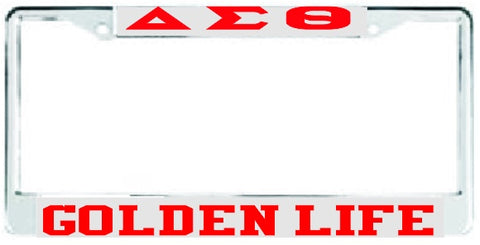 Delta Golden Life Auto Frame Silver/Red