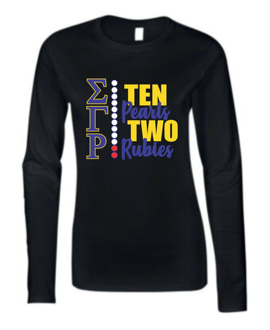 SGRho Pearls & Rubies Printed Long Sleeve