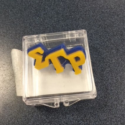 SGRho Small Acrylic Greek Pin