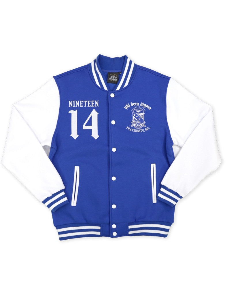Sigma Greek Jacket Phi Beta Sigma Blu PHI PBS fleece snap up jacket Royal and White lightweight embroidered