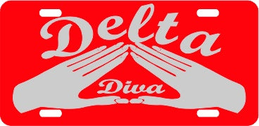 Delta Hand/Diva Tag Red/Silver