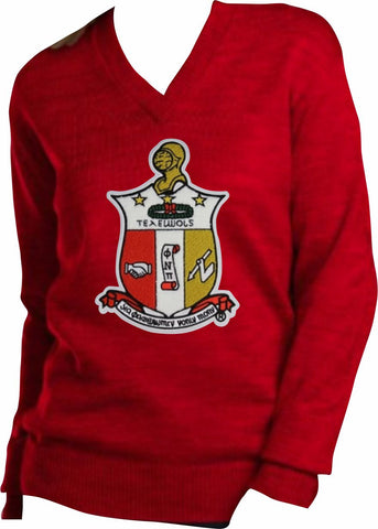 Kappa Chenille Crest V-Neck Sweater