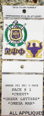 Omega Embroidered Crest Stick-On