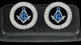 Mason Silver Stone Cuff Links