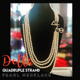 Delta Quadruple Strand Pearl Necklace