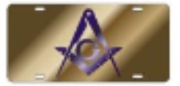 Mason Gold Inlaid Blue Mirror Tag