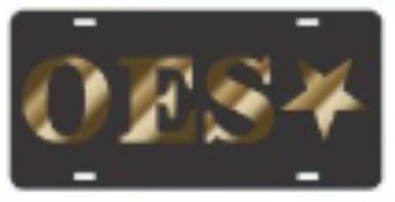 OES Black Inlaid Gold Mirror Auto Tag