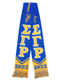 Sigma Gamma Rho 1922 Greek Winter Knit Neck Scarf Acrylic Blue and Gold with white