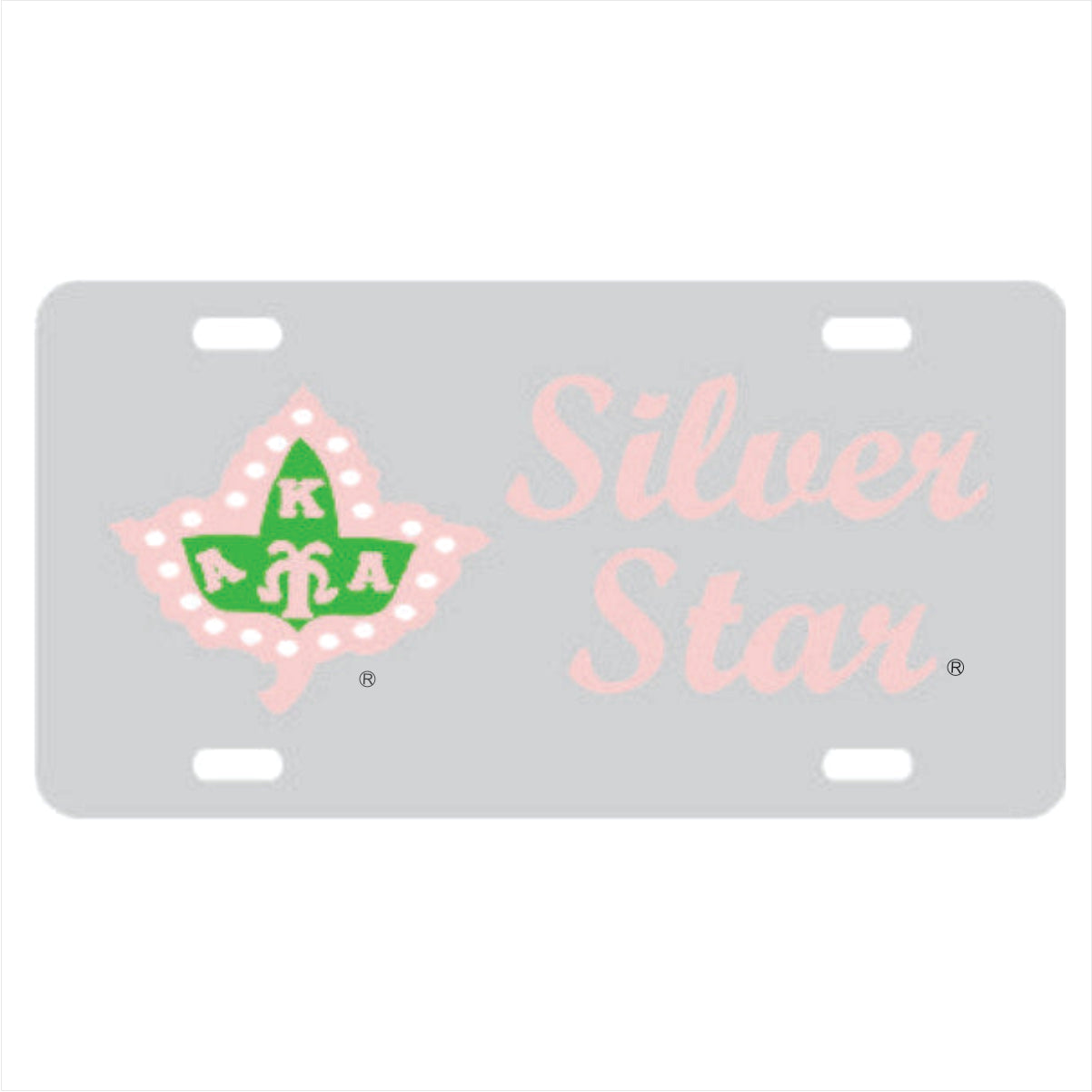 AKA Silver Star Ivy Auto Tag Silver/Pink/Pink
