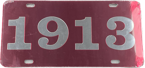 Delta Red Inlaid Founders Mirror Auto Tag