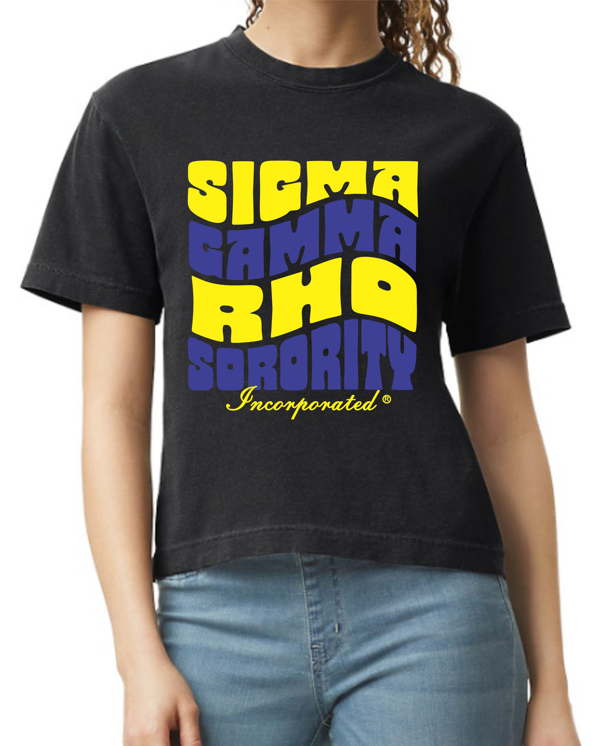 SGRho Wavy Letter Cropped Tee