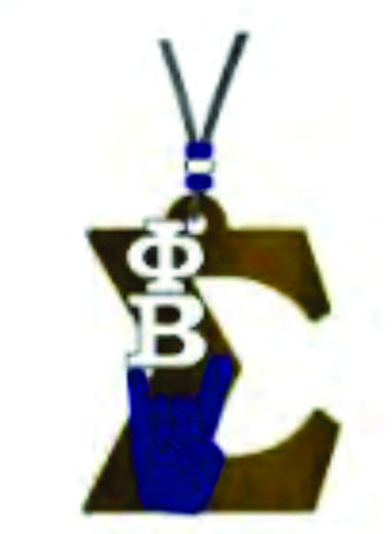 Sigma Hand Wood Symbol Medallion Tiki