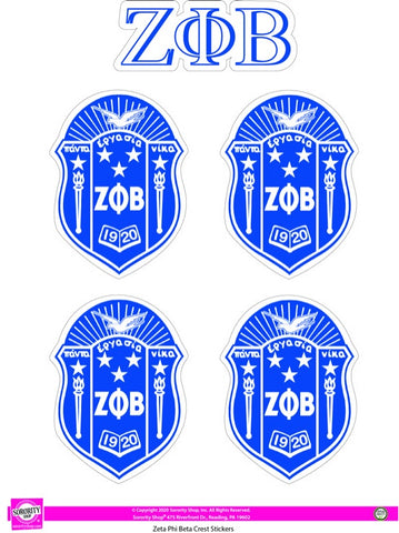 Zeta Crest Sticker Sheet