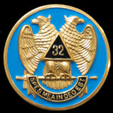 Masonic 32ND Degree Round Auto Emblem