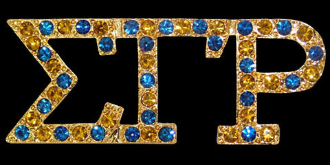 SGRho Gold Austrian Multi Crystal Pin