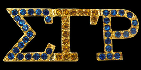SGRho Gold Austrian B and Y Crystal Pin