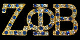 Zeta Gold Austrian Multi Crystal Pin