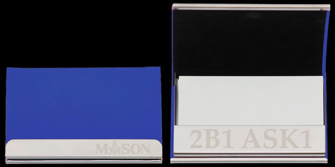 Mason Curved Blue Business Card Case