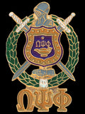 Omega Shield and Letter Lapel Pin