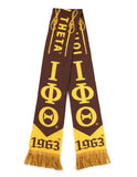 Iota Phi Theta 1963 Greek Winter Knit Neck Scarf Acrylic Brown Gold