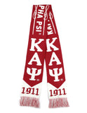 Kappa Alpha Psi 1911 Greek Winter Knit Neck Scarf Acrylic Crimson Cream Black