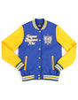 Sigma Gamma Rho SGR SGRho fleece snap up jacket gold and royal lightweight embroidered