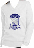 Sigma Chenille Crest V-Neck Sweater