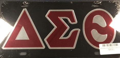 Delta Black Outline Mirror Auto Tag