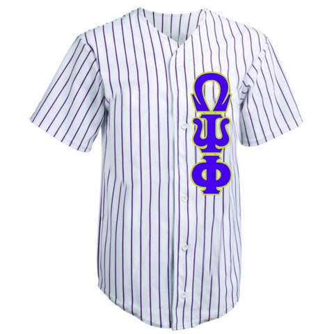 Omega Pinstriped Baseball Jersey