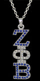 Zeta Silver Crystal Letter Pendant