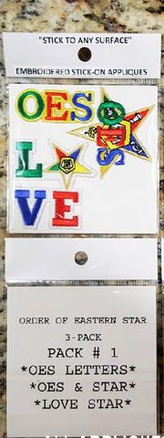 OES Embroidered Letters Stick-On