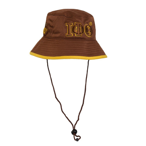 Iota Phi Theta 1963 Greek Floppy bucket fisherman hat brown with gold trim