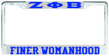 Zeta Finer Womanhood Auto Frame Silver/Royal